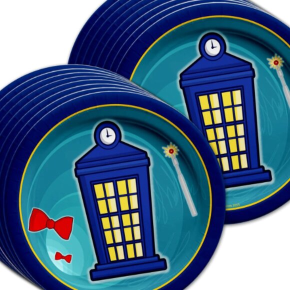Time Traveler DR Who Party Tableware Kit For 16 Guests - Picture 2 of 4